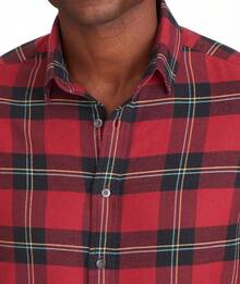 Flannel Long Sleeve Button Down Shirthalloween - Red Ardenga - View 2