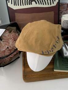 1pc Retro Polka Dot Newsboy Cap For Women, Versatile Wide Brim Beret Hat With Small Head Circumference, Fashionable Reversible Duck Bill Cap, Artistic Painter Hat, Spring/Autumn