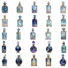 50PCS Transparent Stickers Bottle Stickers Aesthetic Stickers Moon Stickers Fantasy Stickers Fun Stickers Vinyl Waterproof Stickers Aesthetic Laptop Sticker Pack Skateboard Stickers Water Bottle Stickers Notebook Stickers - Multicolor - View 6