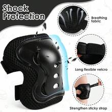 BAT DEICIDE Toddler Kids Helmet Adjustable, Protective Gear Set With Knee Elbow Wrist Pads For Boys Girls Age 5-9, Bike Skateboard Scooter Roller Skating Safety Equipment - Black - View 10