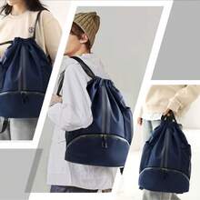 Back To School Basketball Football Bag With Wet Dry Separation, Sports Drawstring Backpack With Shoe Compartment And Pockets - Lightweight Gym Bag For Women/Men