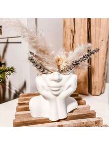 Silicone Girl Face Vase Mold With Hands On Cheeks – Resin, Plaster & Cement Casting Mould For DIY Flower Pot, Pen Holder, Home Decor Crafts