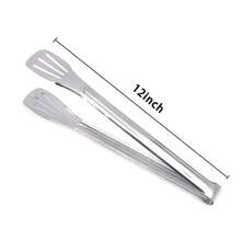 Serving Tongs Kitchen Tongs,Buffet Tongs, Stainless Steel Food Tong Serving Tong,Small Tongs 1 Pack (9 Inch) - Silver - View 9