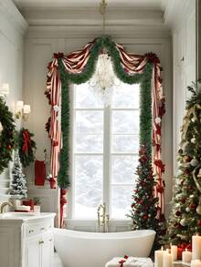 118.11inch Artificial Dense Christmas Decoration Green Grass Garland, Artificial Pine Greenery Garlands, Holiday Decoration Soft Green For Outdoor Indoor Use Artificial Greenery Garden Or Party Wedding, Christmas Fireplaces Decor, Able Indoor Outdoor Front Door Porch Home Decor, Home Decor Christmas Decorations Room Decor