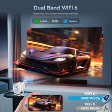 ProGaga PG310 Mini Projector 4K Android 300Ansi BT5.4 Projetor For Movie PG310 Smart Home Theater Outdoor Video Portable Beamer - Black and White - View 9