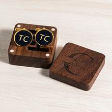 Personalized Embossed Monogram Wedding Cufflink, Custom Handmade Groomsmen Proposal, Gift For Father, Best Man Gift, Wedding Groomsman Cufflinks, Christmas Gift - Multicolor - View 4