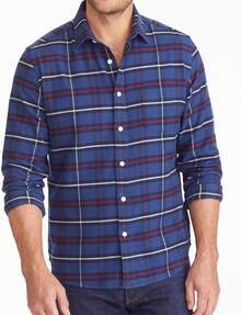 Flannel Long Sleeve Button Down Shirthalloween - Dark Blue - View 1