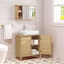 Waschtisch mit 2 Türen, 60 x 30 x 60 cm, Bambus