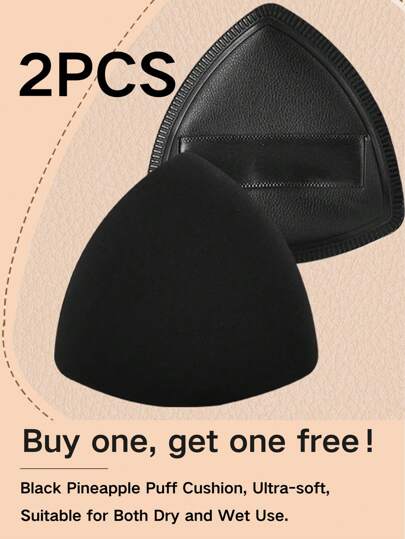 2PCS (Buy One Get One Free) Multifunctional Black Pineapple Makeup Sponge Cushion Ultra Soft For Wet And Dry Use, Foundation Blending Makeup Sponge, Liquid/Cream/Powder Seamless Smooth Beauty Sponge, Professional Soft Concealer Sponge, Soft Beauty Sponge Blender Set, Multifunctional Makeup Tool For Foundation, Loose Powder, Concealer, Eye Shadow, Eye Highlight And Contouring, Great For Makeup Beginners And Enthusiasts, Suitable For All Skin Types