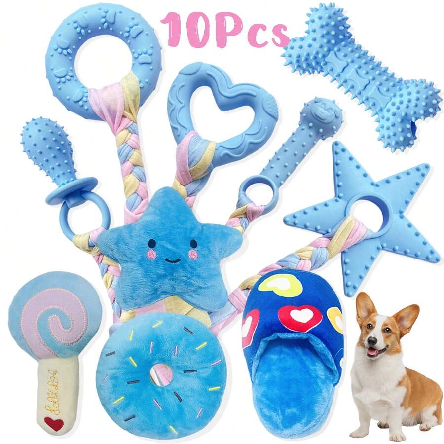 Luxury Puppy Toys For Teething Small Dogs, Puppy Chew Toys With Cute Squeaky Dog Toys, Toys For Puppy To Small Dogs - Multicolor - View 1
