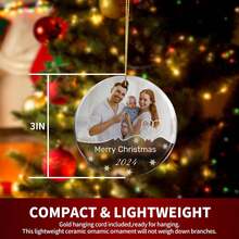 Đồ trang trí Giáng sinh cá nhân hóa, Đồ trang trí cây thông Noel theo yêu cầu, Đồ trang trí in ảnh và tên riêng, Mặt dây chuyền Giáng sinh 2025-2026 dành cho gia đình, bạn gái, bạn bè, Phong cách sống thanh lịch, Phong cách sống nghệ thuật - Nhiều màu - Xem 3