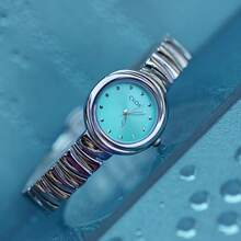 1pc CILOA Petite Elegant Small Dial Luxury Stainless Steel Strap Women's Waterproof Quartz Watch