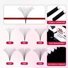 Fadvan Easy Fanning Eyelash 0.05/0.07/0.10 C/D 9-17mm 15-20mm Mix Extensions Blooming Eyelashes Flare Eyelashes Russian Volume Auto Fan Eyelashes Natural Cilia Silk Lashes, Natural, Lash Tech Supplies Lash Clusters, Eyelash Clusters, Individual Eyelashes, Lashes, Fake Lashes - C - View 3