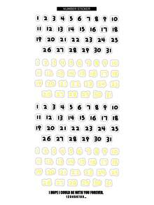 1pc Phông chữ em bé hoạt hình dễ thương số 1 ~ 31 Nhãn dán số Lịch Kế hoạch Sổ lưu niệm Nhật ký Hàng tháng Ngày Hàng ngày Nhãn thời gian Trang trí, Đồ dùng học tập, Quay lại trường - Nhiều màu - Xem 6