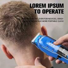 Vintage Transparent Body Men's Hair Clipper | Professional Electric Trimmer With LCD Screen - Hair Cutting & Beard Trimming  Wireless USB Charging  Ideal Valentine's Day Gift For Husband & Dad(Yellow/Green/Red/Black) - 黑色 - 查看 4