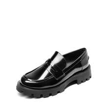 Women's Platform Loafers Lug Sole Slip On Chunky Penny Loafers Business Casual Shoes For Women Dressy And Work - 黑色 - 查看 4