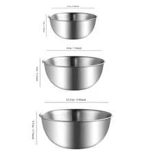 3pcs Stainless Steel Measuring Mixing Bowls With Scale, Thick Japanese Style For Baking, Salad, Whipping - View 4