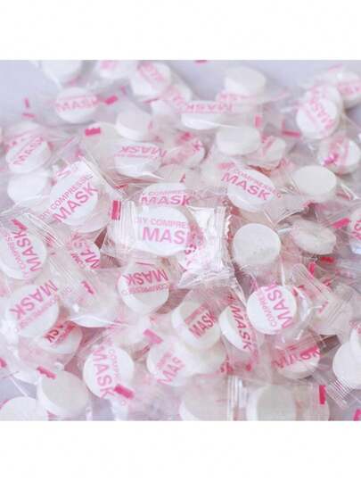 Kit 30 Máscaras Faciais Comprimidas de Algodão – Práticas/ Eficientes/ Descartáveis e Portáteis Para Tratamento de Beleza/ Skincare/ Limpeza Facial/ Spa e Cuidados Com a Pele