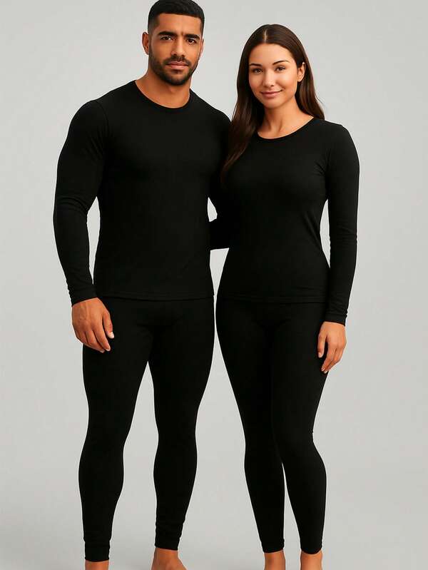 Conjunto Térmico Inverno Feminino Masculino | Kit Frio Flanelado Peluciado Forrado Neve Segunda Pele Quente
