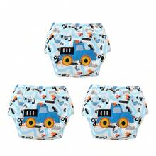 3/6片装可重复使用婴儿尿布，刺绣可重复使用婴儿训练内衣，男孩女孩学习内衣，透气，柔软舒适 - 彩色 - 查看 19