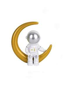 1pc Cute Creative Astronaut Cake Topper Decoration,Christmas - Gold - View 10