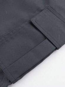 2pcs Tween Boys Casual Sports Outdoor Pocket English Graphic Cargo Pants, Spring/Autumn - Black - View 8