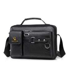 Men's PU Leather Shoulder Bag Crossbody Bag Suitable Fit For 8 Inch Laptop - Black - View 2