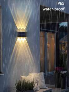 10LED/8LED Solar Wall Lights, 1/2/6pcs Multi-Pack Options, Up & Down LED Lamp Design Suitable For Decorating House Exterior Walls, Fences, Corridors, Decks, Stairs, Gardens, Front/Backyard - Black - View 4