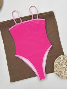 Polovedo官方新款春夏休闲性感纯色抹胸连体泳衣，适合海滩、度假、派对和约会 - 彩色 - 查看 5