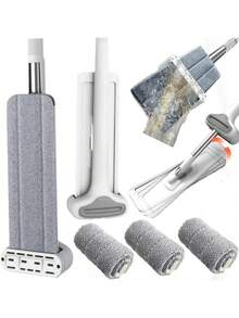 2pcs Replacement Mop Pads, Large Automatic Self-Wringing Flat Mop, 360° Rotatable Adjustable Cleaning Mop, Dry & Wet Dual Use, Hands-Free Super Microfiber Mop, Suitable For Hardwood Floors And Window Cleaning, 2025 New Household Cleaning Tool