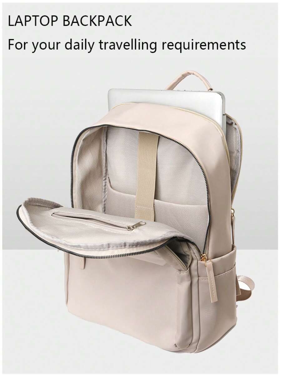 Waterproof Large Capacity Backpack, Fashion & Versatile, School Backpack - Beige - View 1