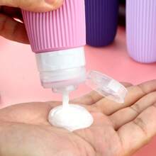 Travel Kit Bottle Pot Shampoo Cream Silicon 4 Units 90ml - 鏽棕色 - 查看 5