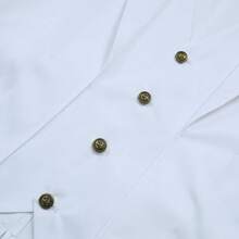 Mens Pirate Coat Steampunk Jacket Tailcoat Renaissance Jacket Halloween Hatter Costume - White - View 5