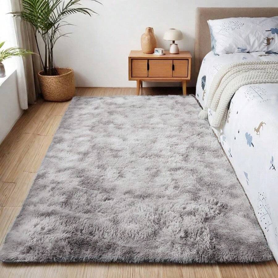 1pc Soft Runner Rugs For Bedroom Plush Fluffy Rug Lightweight, Long-Pile Shag Furry Throw Area Rug Long Carpet For Girls Room Home Hallways Decorative - 彩色 - 查看 1