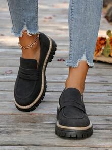 Women's Popular New Loafers, Autumn/Winter New British Slip-On Comfortable Shoes, Retro Flat Non-Slip Driving Shoes, Comfortable Lining Breathable Baseball Shoes For Outdoor Travel Casual, Please Order According To Actual Foot Length As The Size Runs Small