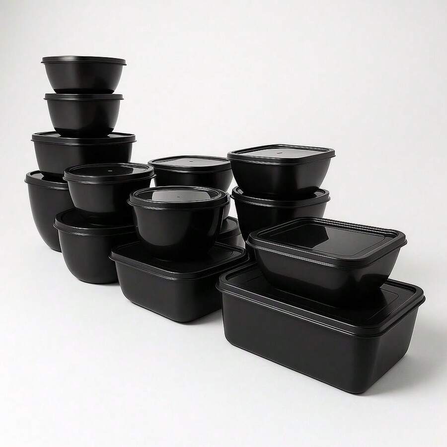 KIT 15 VARIABLE PIECES FOOD ORGANIZERS - màu đen - Xem 1