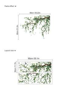 1PC/2pcs Removable PVC Wall Decals – [Pink Peach Blossom Branches, Green Plants, Cherry Blossom Birds]Self-Adhesive Waterproof Wall Stickers For Home Decor, Room Decor, Wall Decor, And Kitchen – Easy To Apply, Ideal For Living Room, Bedroom, Or Office