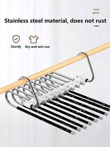 1pc 5/9 Tier Pants Rack, Space Saving, S-Shaped Wardrobe Hanger Organizer With Hooks For Long Pants, Leggings, Trousers, Non-Slip Stainless Steel Multi-Functional Pant Hanger, Saves Closet Space, Suitable For Wardrobe, Pant Rack, For Pants, Jeans Organization, Dorm Essential, Antique White, Best Choice For Home Storage - Multicolor - View 12