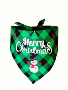 1pc Christmas Triangle Scarf, Suitable For Cats, Dogs, Pet Parties, New Year Celebrations, Christmas Decorations