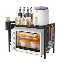 2/3 Ebenen Mikrowellenregal, Küchenarbeitsplatte mit Haken ,Backofen-Regal, multifunktionaler Organizer für die Küche