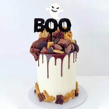 1pc/3pcs Happy Halloween Cake Topper Acrylic Spider Bat Pumpkin Ghost For Halloween Party Dessert Cake Baking Decor