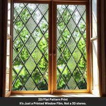 1 Piece, Fashionable And Simple Style Decorative Window Film And Window Sticker, 2D Flat Geometric Rhombus Pattern Window Sticker, PVC Electrostatic Adsorption Decorative Window Film, Home Decoration Window And Door Decals, Suitable For Living Room, Bedroom, Kitchen, Bathroom, Home Decoration, Privacy Protection, 17.72 Inches X39.37 Inches - 17.72*39.37吋(45*100公分) - 查看 1