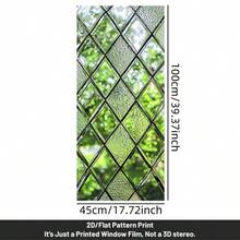 1 Piece, Fashionable And Simple Style Decorative Window Film And Window Sticker, 2D Flat Geometric Rhombus Pattern Window Sticker, PVC Electrostatic Adsorption Decorative Window Film, Home Decoration Window And Door Decals, Suitable For Living Room, Bedroom, Kitchen, Bathroom, Home Decoration, Privacy Protection, 17.72 Inches X39.37 Inches - 17.72*39.37吋(45*100公分) - 查看 3