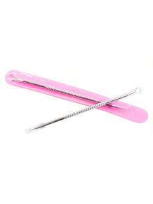 Stainless Steel Acne Removal Tool Blackhead Acne Removal Kit Pointed Acne Picking + Circular Squeezing Dual-Function Design The Same Acne Needle As The Beauty Salon And Disinfected Acne Needle Accurate Blackhead Acne Removal Tool Non-Slip Handle Comfortable Grip Essential Artifact For Skin Management Portable Acne Cleaner Acne Needle For Sensitive Skin - Grey - View 2