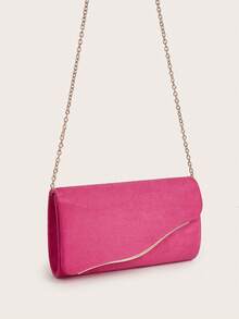 AIBBYDAR 女士晚装包，紫红色天鹅绒时尚手拿包，化妆包，轻便斜挎包，适合商务、通勤、婚礼、庆典、派对、节日聚会 - 玫紅色 - 查看 6