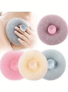 1 pieza Cepillo de ducha exfoliante con ventosa - Esponja de baño de masaje, Esponja de luffa colgante, Color aleatorio