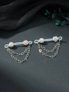 CIZME 1pair Cute Rhinestone Fake Nipple Rings For Women For Daily Decoration, Pink Nipple Cuff Non Piercing Nipple Rings Dangle Heart Chain Fake Nipple Studs Fake Nipple Piercing Jewelry