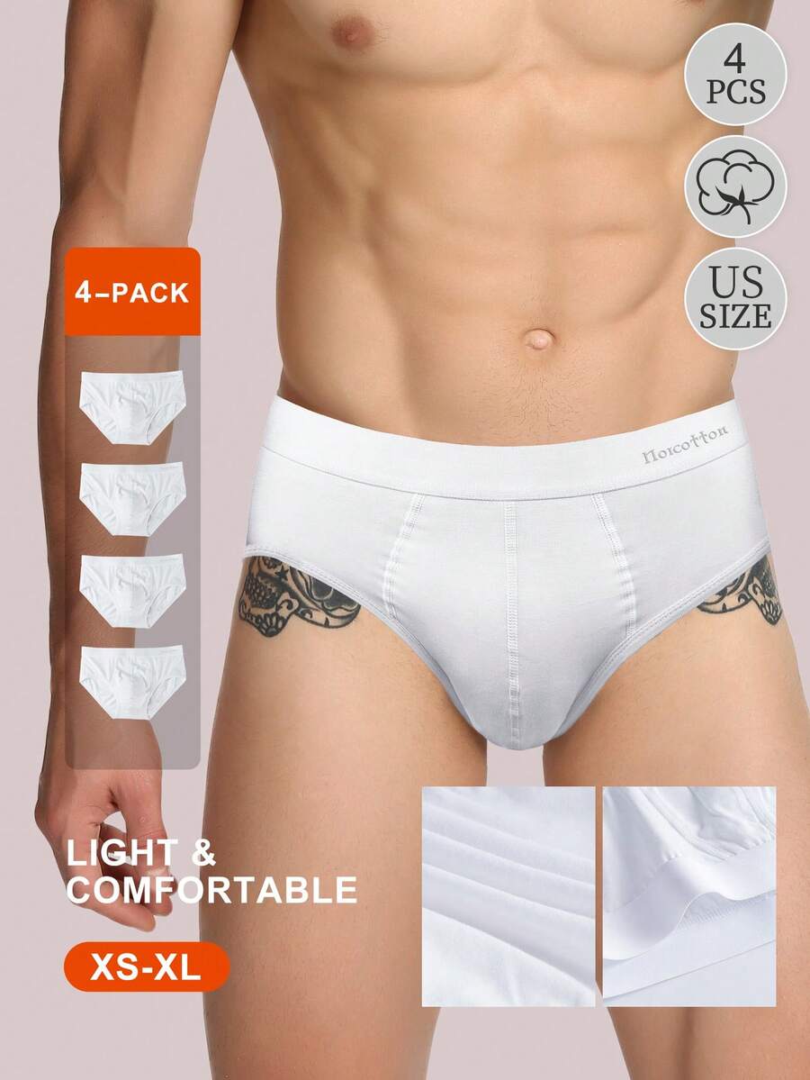 3 piezas de calzoncillos de algodón puro blanco Norcottoon - Blanco - Ver 1