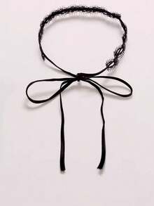 2024 新款女士蝴蝶结蕾丝领带颈链，优雅多层锁骨链首饰