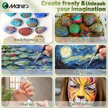 Marie's 00000 Fine Tip Paint Brush Set For Acrylic, Miniature Detail, 3/6/8pcs Nylon Hair Thin Extra Fine Paintbrushes With Triangular Handles, Professional Art Supplies For Watercolor, Craft, Models, Mini Figure, Egg, Rock Art Painting, Line Drawing, Great For Artists & Hobbyists - 00000# - View 11